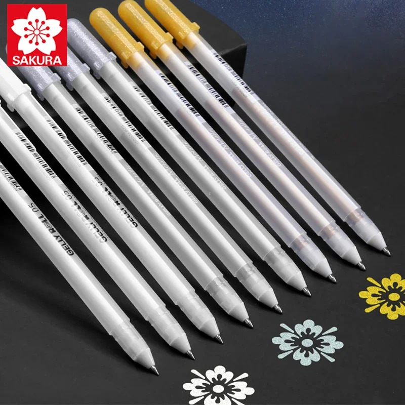 ปากกาซากุระเคลือบเงาญี่ปุ่น3ชิ้นปากกาอะนิเมะสำหรับนักเรียนวาดด้วยมือไฮไลต์การวาดภาพระบายสี xpgb 0.3/0.4/0.5mm อุปกรณ์ศิลปะโรงเรียน
