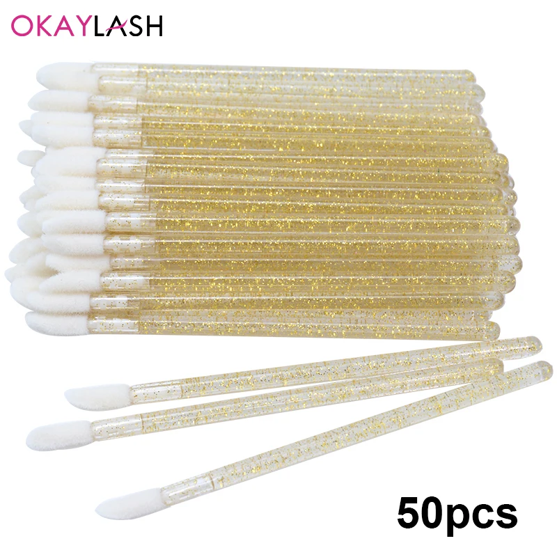 Okaylash Einweg-Glitzer-Lipgloss-Bürste, Wimpernverlängerung, Reinigungsbürsten, Kristall-Lippenstift-Applikatoren, Reiniger, Make-up-Tools