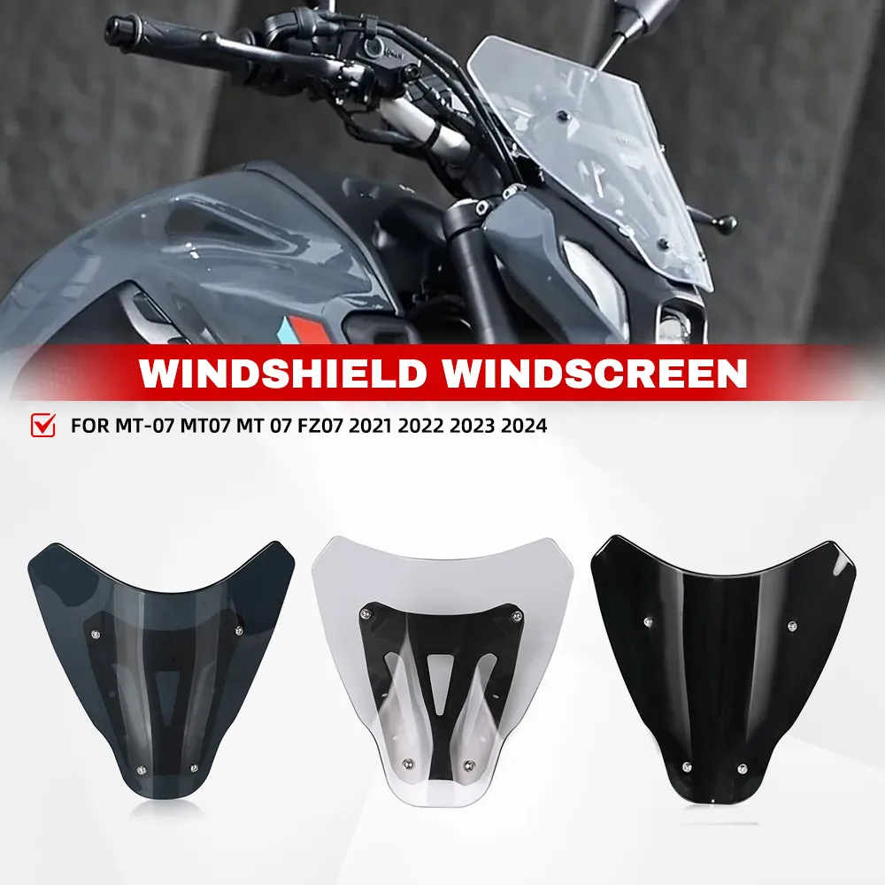 

For YAMAHA MT-07 MT07 MT 07 FZ07 2021 2022 2023 2024 Front Windscreen Windshield With Bracket Wind Screen Deflector Accessories