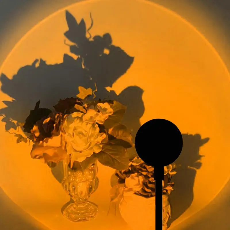 Sunset Lamp Projector Sunlight Lamp USB Charging Sunset Lamp With 7 Colors 360 Degree Rotation Lamp With Push Button Plug And