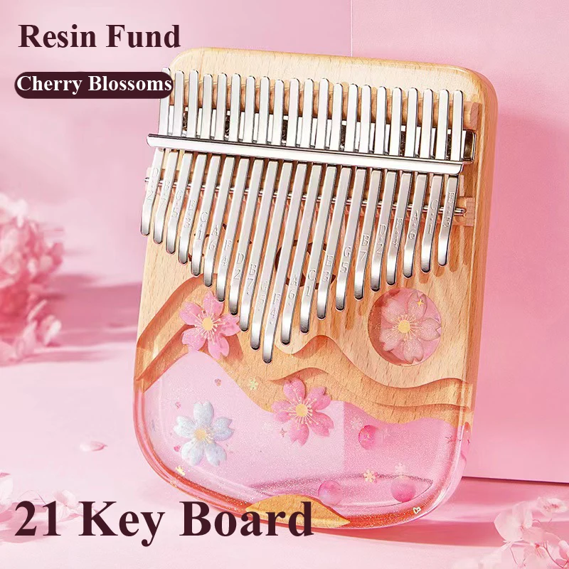 17/21 Key Kalimba Transparent Thumb Piano Resin Wood Mbira Keyboard Musical Instrument Crystal Kalimba Piano Gifts For Beginner