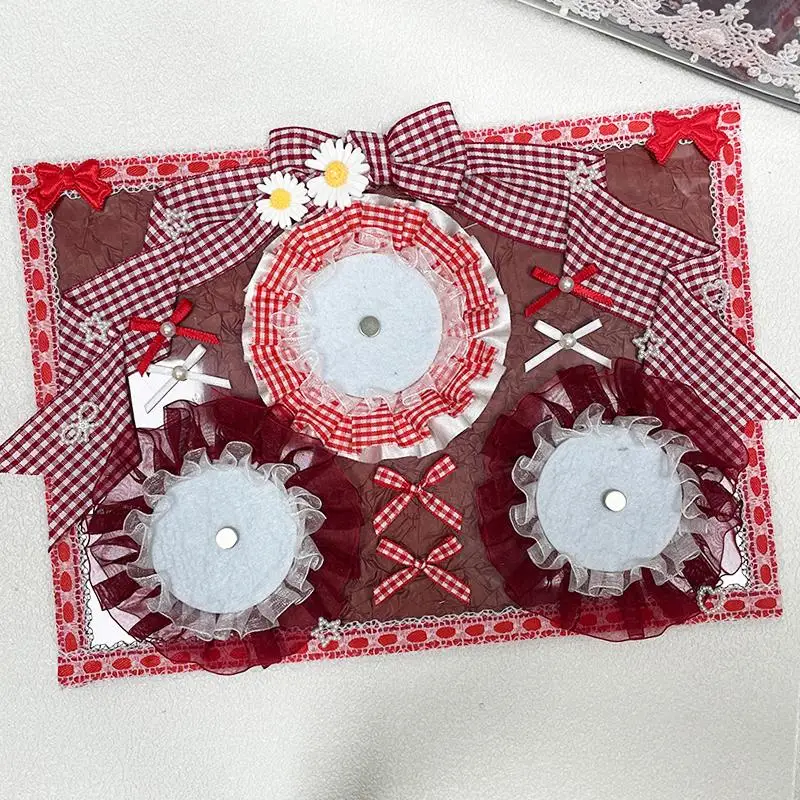 Lolita Pink Ribbon Bownot Insert Board Badge Display Ita Bag Insert Board Decoration Merch Handmade Anime Cosplay Ita Bag Board
