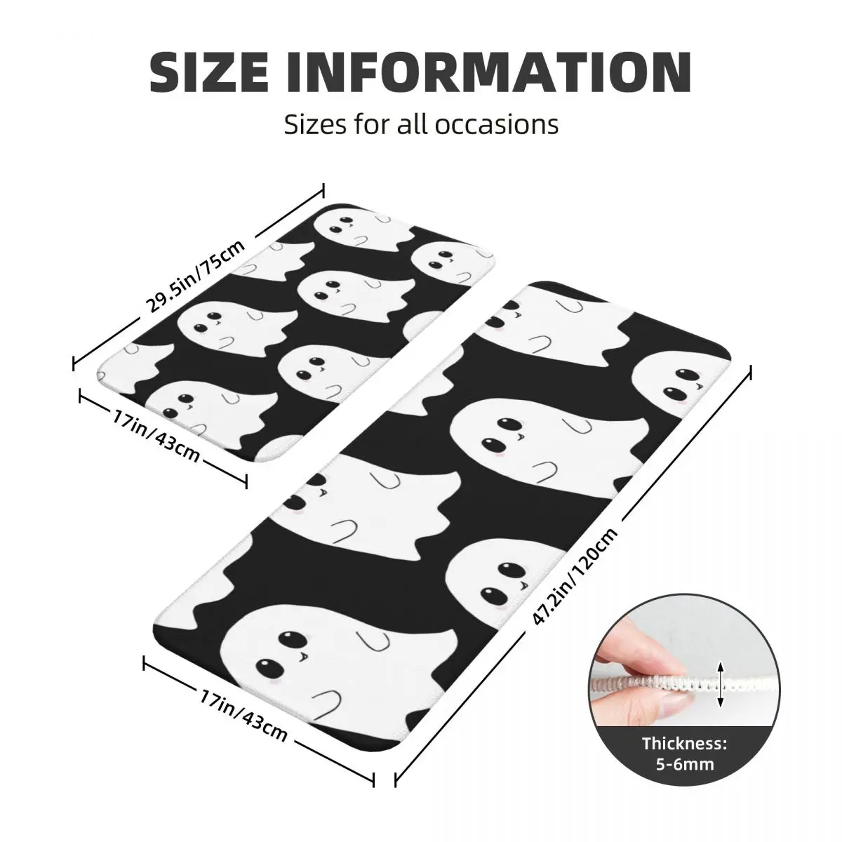 Cute Ghost Crystal Velvet Carpet Kitchen floor mat Bedroom Bed Full Rugs Non-slip Home Living