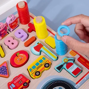 Montessori Educational Wooden Toys for Kids, Preschool, Fire Truck, Busy Board, Math Fishing Games, Early Toys for Children, Xmas Gifts 10 Main Sales Buy Car in China - №1