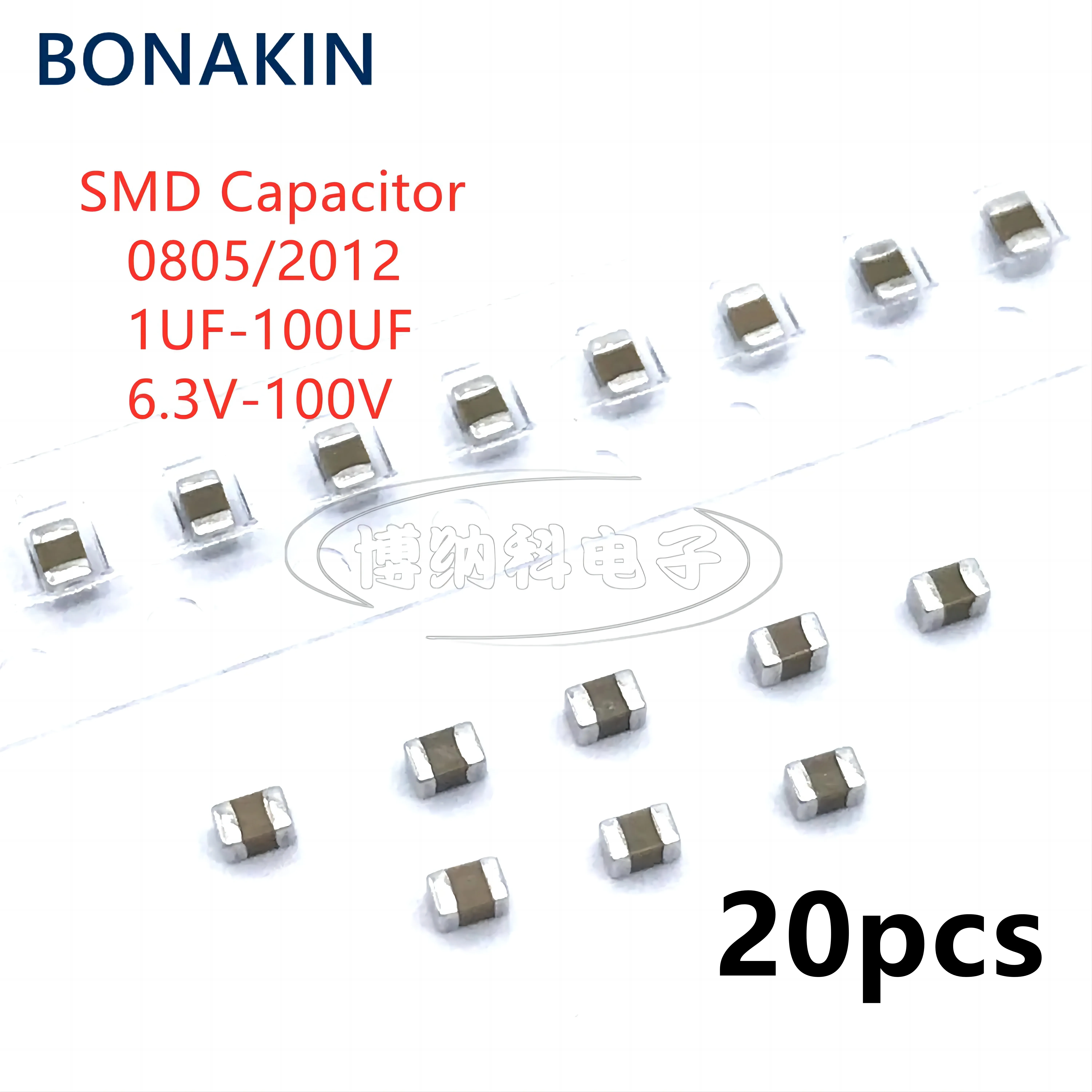 20PCS 0805 2012 Kondensator SMD 1uF 2.2uF 4.7uF 10uF 22uF 47uF 100uF 6.3V 10V 16V 25V 35V 50V 63V 100V X7R X5R ±10% 20% K Ncuukwo