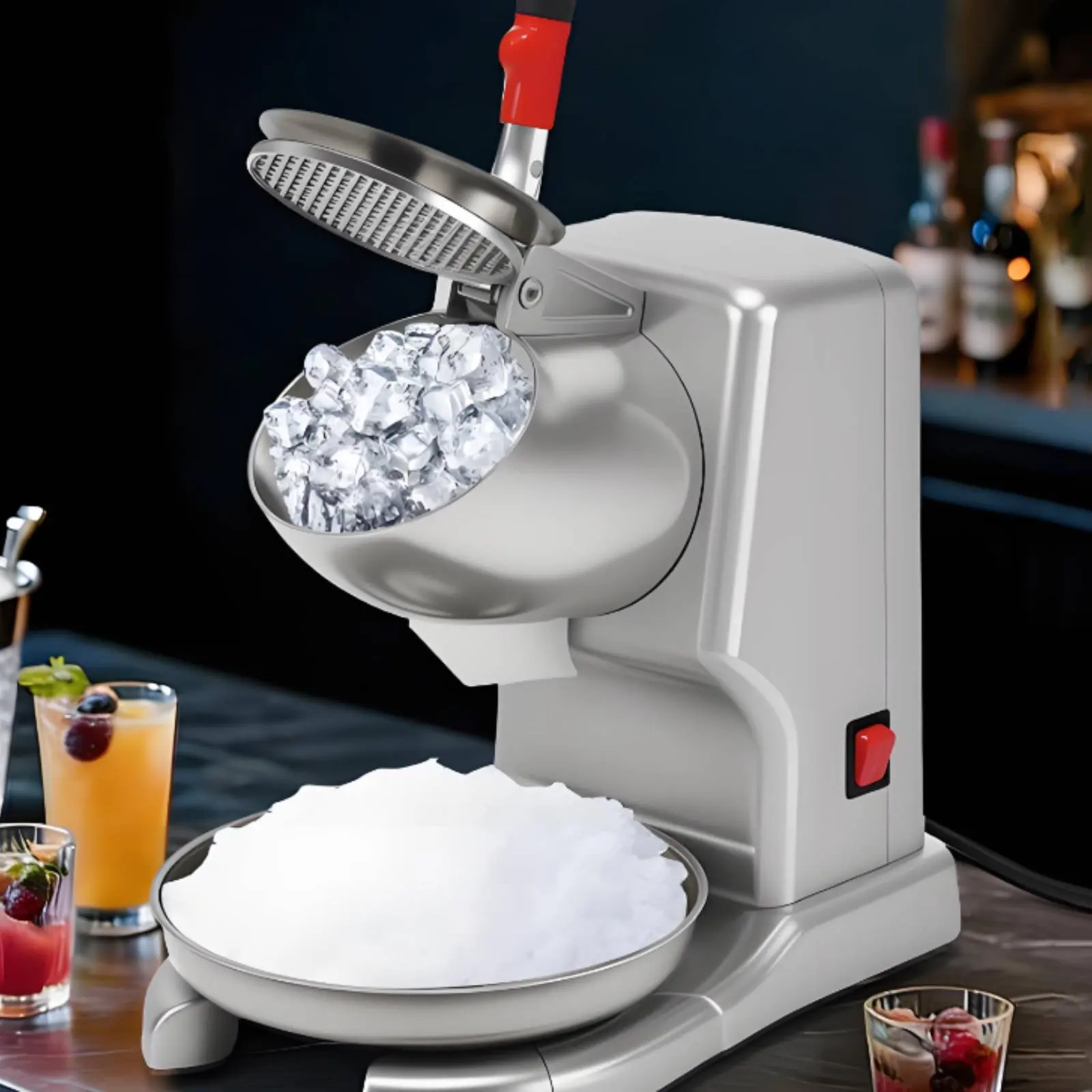 

Профессиональный электрический льдокрошитель высокой мощности, аппарат для приготовления колотого льда, с режущими головками из стали, для напитков, большой объем