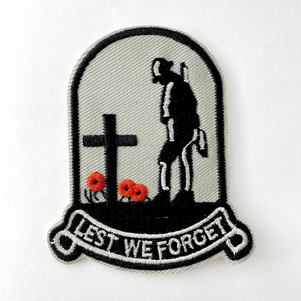 LEST WE FORGET Cloth Iron on Patch Badges Mend Decorate Stickers Clothes Apparel Sewing Decoration Applique Patches for Clothes