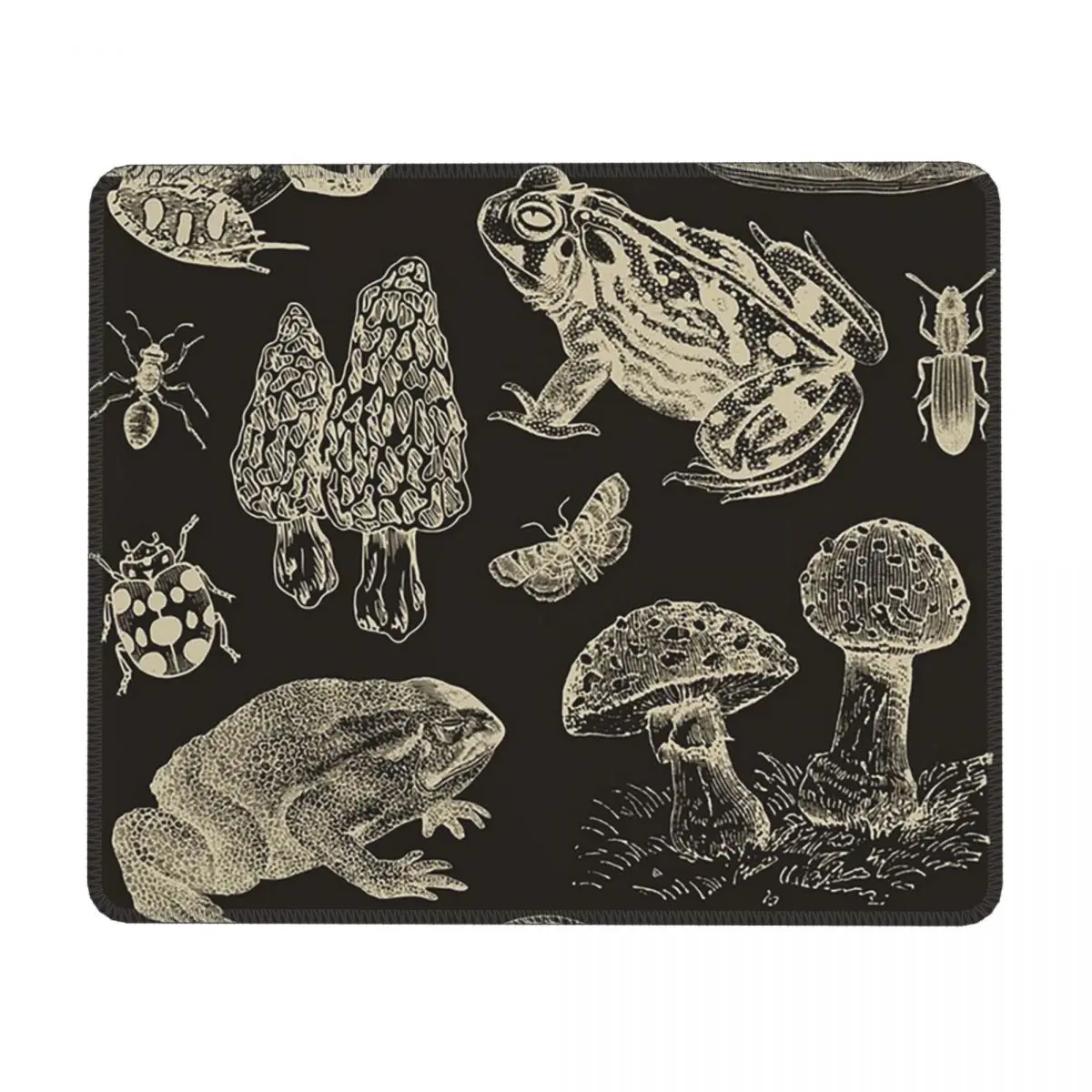 Frog, Mushroom, Snail, And Moth Insects Multi-size Mouse Pad Computer Keyboard Mouse Mat Gaming PC Laptop Desk Mat