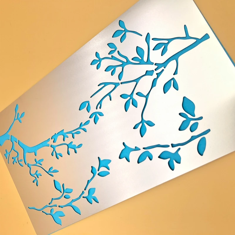 Burning Stencil Tree Branches Stainless Steel Metal Stencils Template for Wood Carving Drawing Engraving Project Dropship