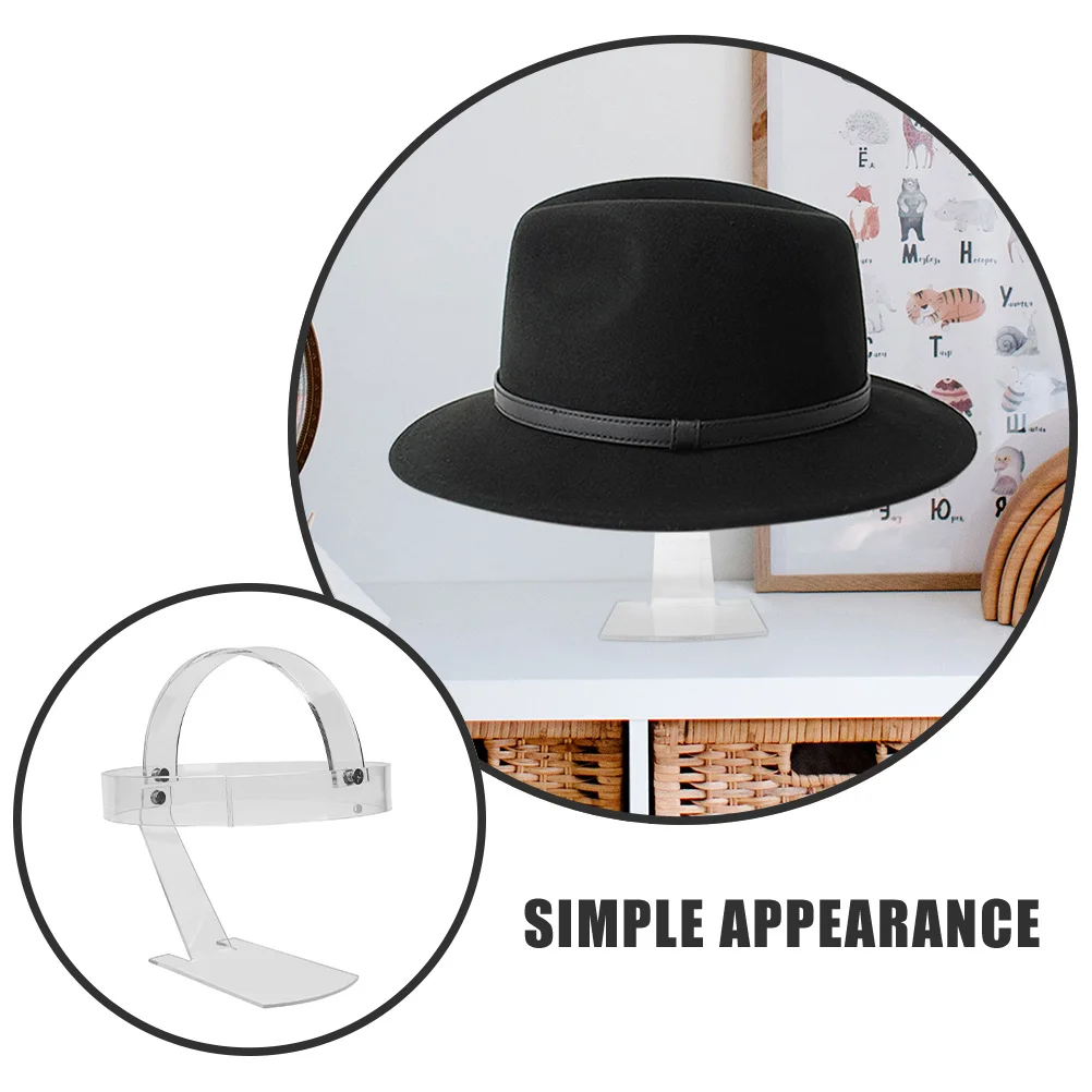 

2Pcs Stylish Hat Display Rack Acrylic Hat Stand Holder for Caps Wigs Keeps Table Neat Display Storage Solution