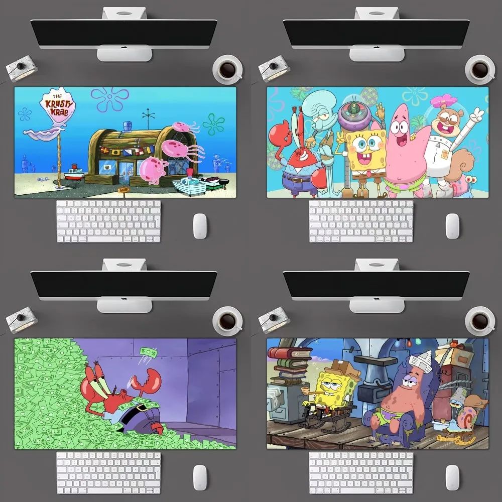 Bilibili Cartoon S-Spongebob Mousepad Mousepad Gamer Mouse Pad Size For Office Long Table Mat