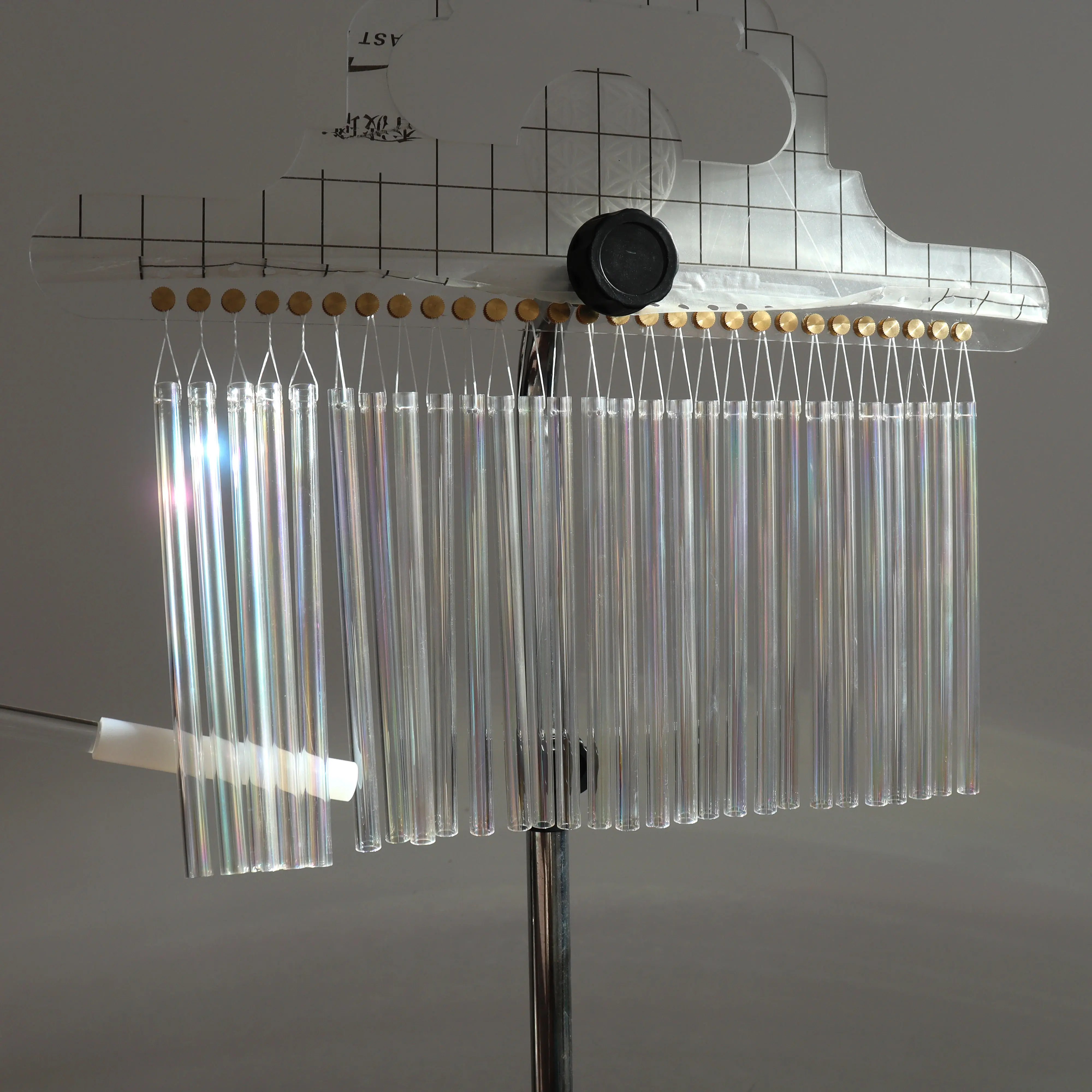 Light crystal singing bowl crystal piano musical instrument quartz piano crystal wind chime