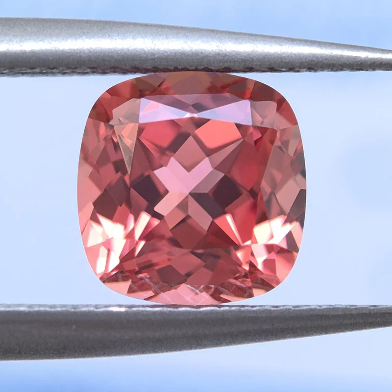 Lab Grown Padparadscha Fire Lotus Colour Square Cushion VVS1 Charms Beads Diy Jewelry Making Material Selectable AGL Certificate