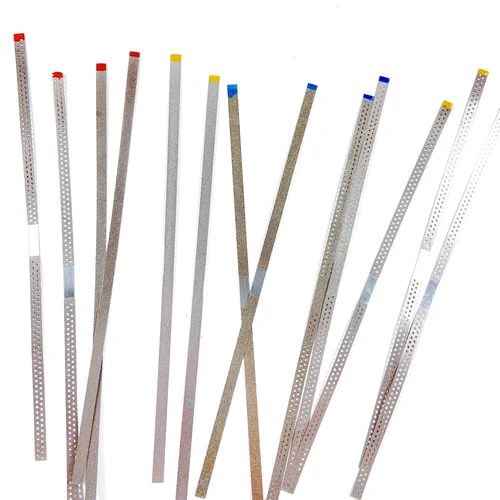 Imagen 2 del producto Tiras de acabado de pulido de diamante con sierra Dental, Ortho IPR, banda de pulido de lijado de diamante, medio fino, No, con agujero