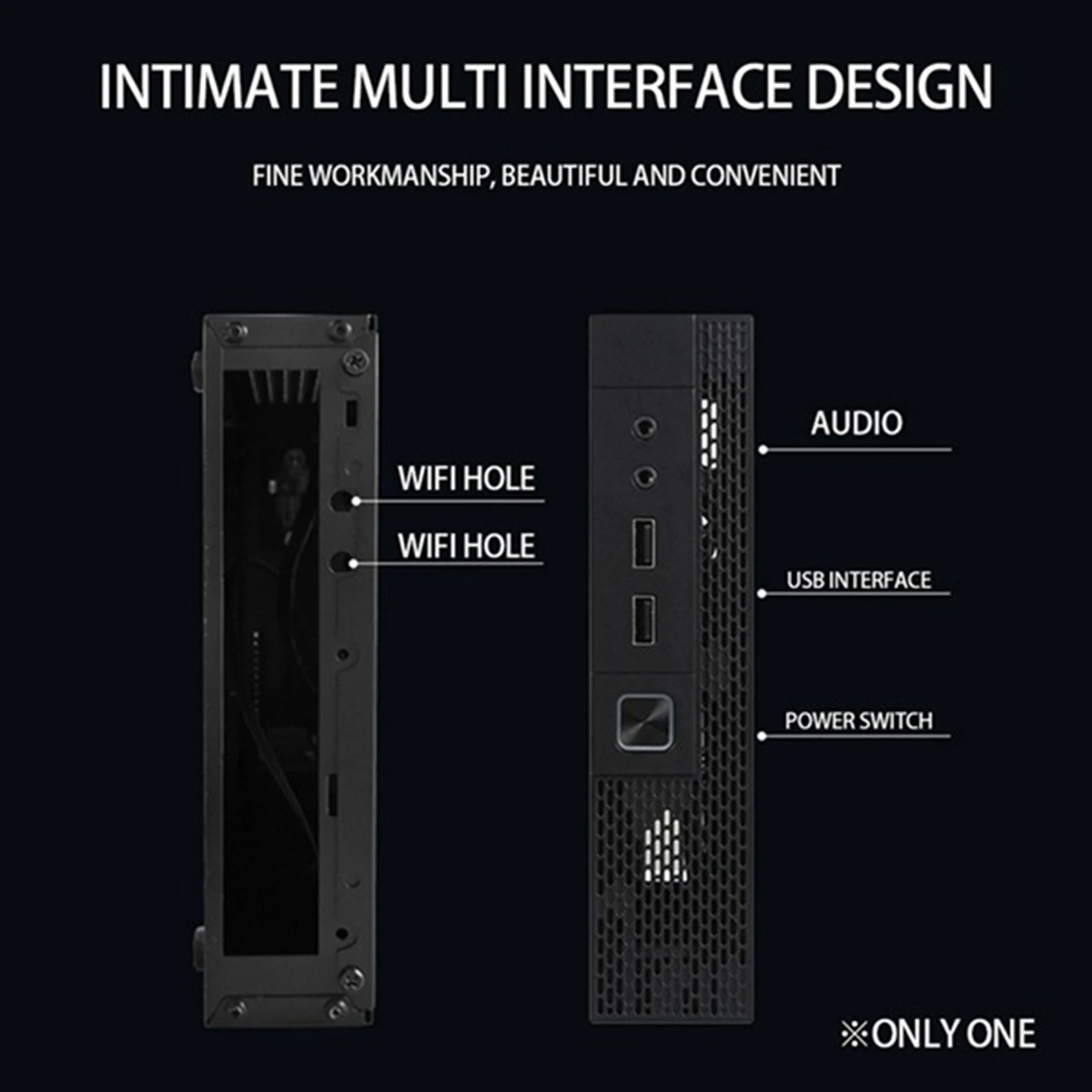 TX02 ITX Case+27mm Cooling Fan for Intel HTPC Chassis Case Mini Desktop Computer Case Industrial Control ITX Enclosure