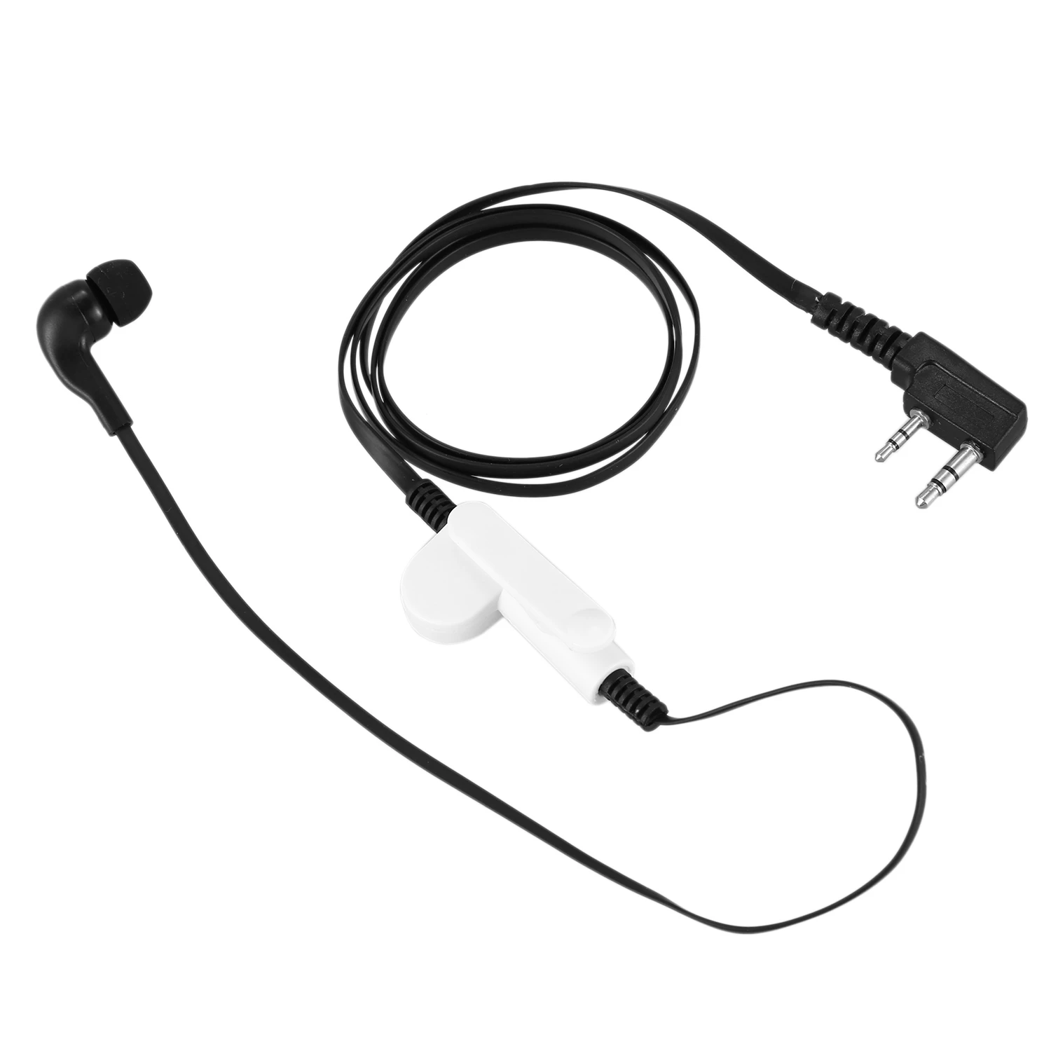 Fio preto Noodle estilo fone de ouvido, K Plug fone de ouvido, fone de ouvido para Baofeng Uv5R, Bf-888S, Uv5R rádio, 2 pinos