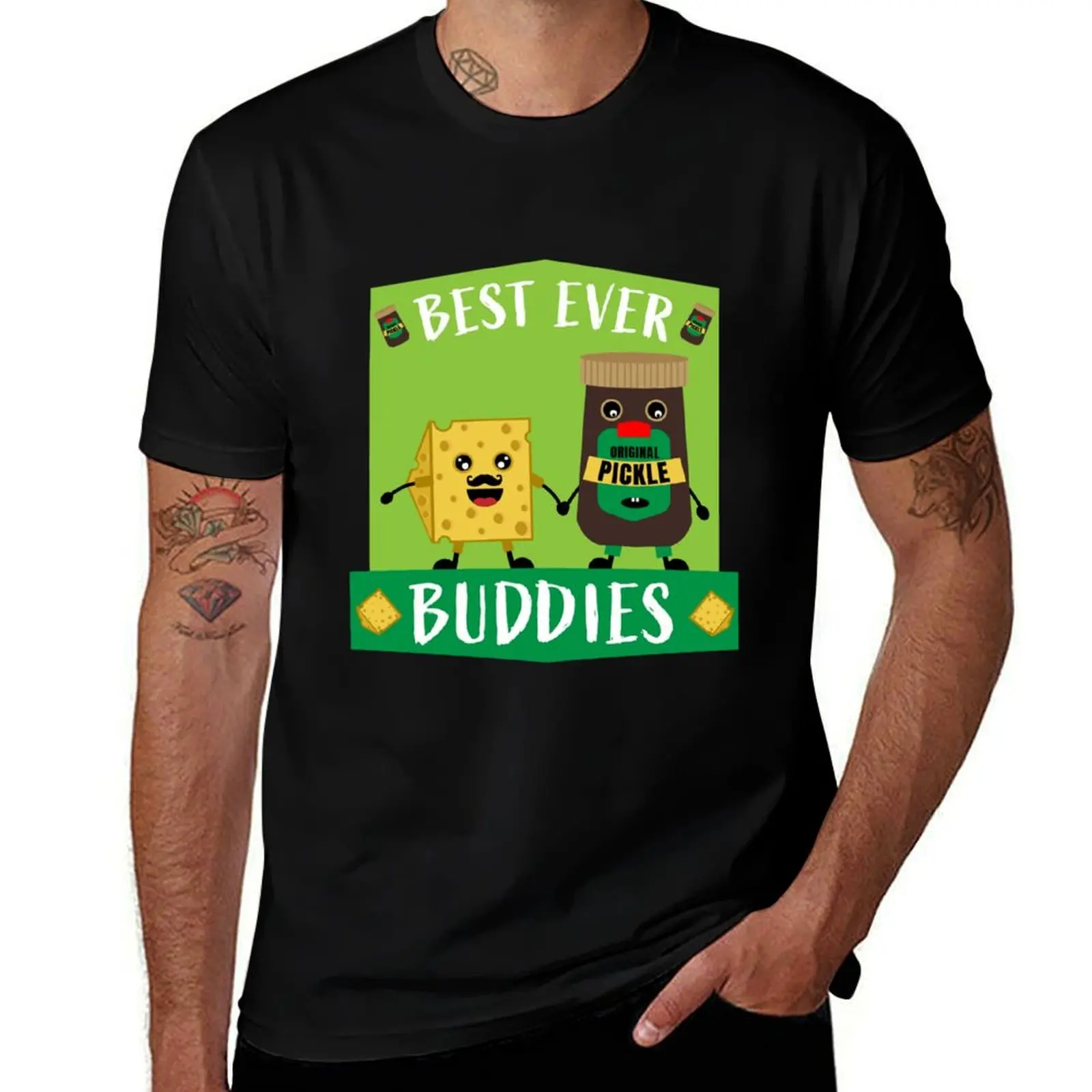 British Cheddar Cheese And Pickle Lovers -Cheesy Gifts - Foodies - British Cheese Lover T-Shirt Trendy Pattern for Men T-Shirt
