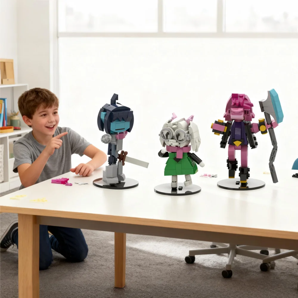 مجموعة مكعبات البناء Deltarune Ralsei Kris Susie Dark Prince Wizard Figure مجموعة نماذج قابلة للجمع لمحبي الكبار والاعبين #1