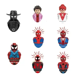 子供のためのピーターパーカースパイダーマンヒーロービルディングブロック、ヒーローアニメレンガ、人形、ミニアクションおもちゃフィギュア、組み立てブロック、ギフト、g0126