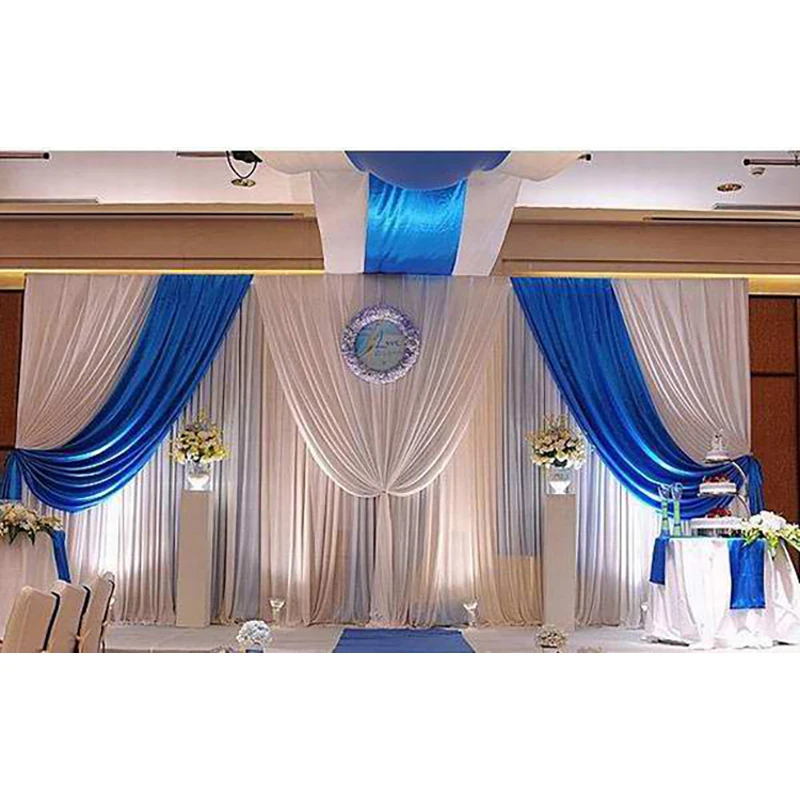 3x6 Meter/10x20 Feet Blue Romance Backdrop Event Party Banquet Backdrop Drapes Curtain Hotel Stage Background Panel