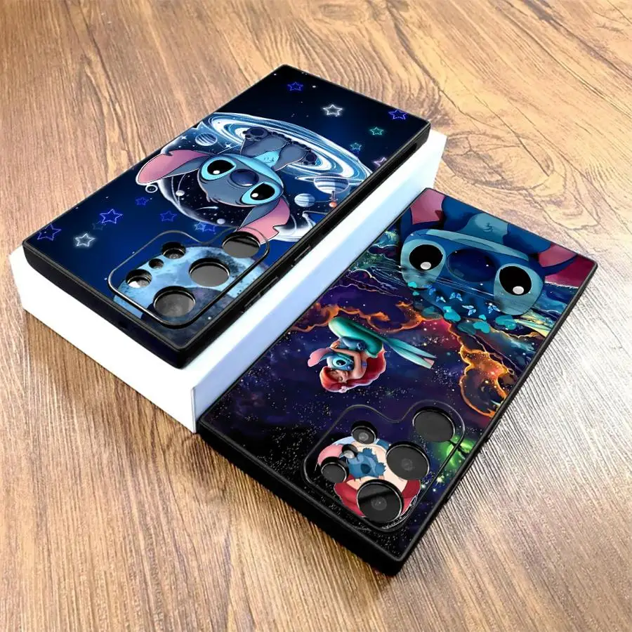 Soft Back Phone Cover Case for Samsung Galaxy S20 S22 S9 S25 Ultra S23 FE S24+ S25+ S24 Plus S21 Disney Stitch Moon