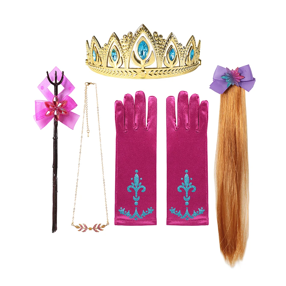 DISNEY Princess Accessories Snowflake Tiaras Necklace Magic Wand Girls Frozen Queen Elsa Anna Kid Cosplay Costume Crown Headwear