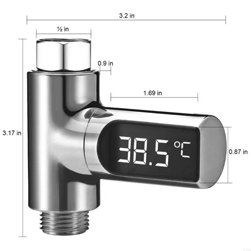 B46D 360 Degree Rotatable LED Display Home Shower Thermometer Anti-leaking Baby Showe