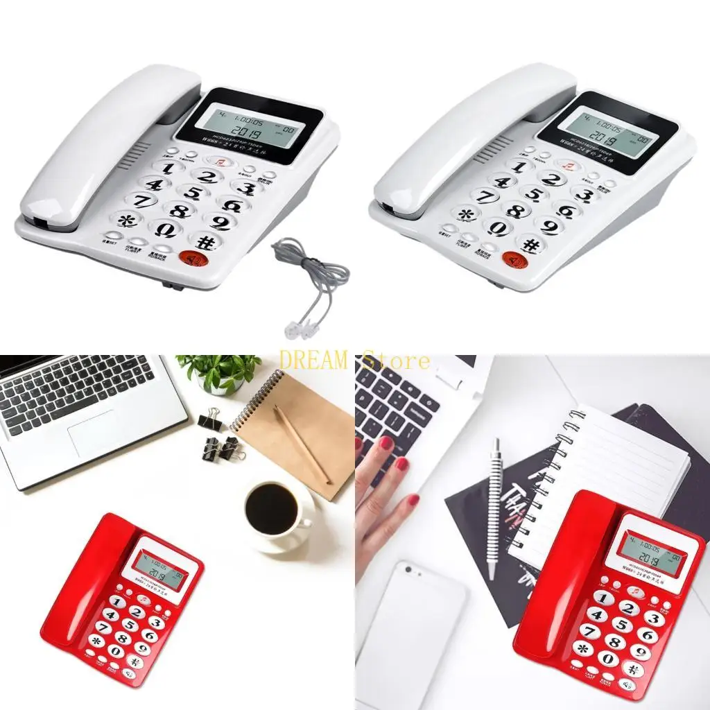 Landline Telephone Corded Desktop Large Button Phone for Seniors with Call Display Corded Phone for Seniors Home Hotel best sale