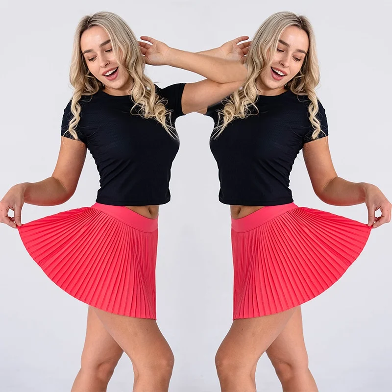 

Women's Quick-Drying Tennis Skirt Anti-Exposure Sports Fitness Wear Pleated Half-Length for Fitness And Tennis