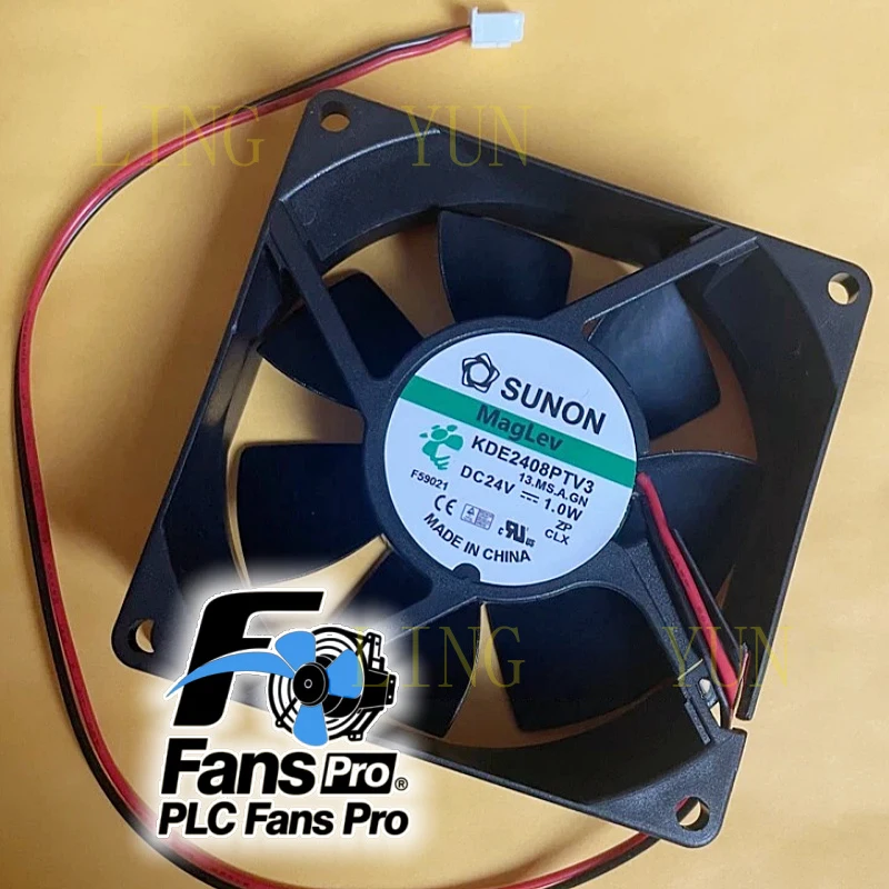 z-1-個の新品-sunon-kde2408ptv3-8cm-8025-24v-10w-2-線式冷却ファン高速出荷