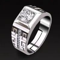 925 Sterling Silver fine big Crystal Open Rings For Man Women Fashion Party wedding party designer jewelry Charms couple Gifts - Image 5