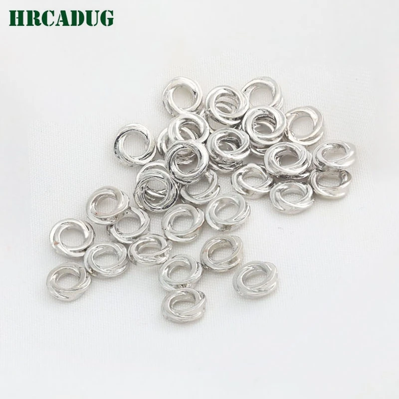

New Twist Closed Ring 14K Gold Plated Big Hole Spacer Beads Round Jump Rings For Jewelry End Connectors DIY Making Accessories
