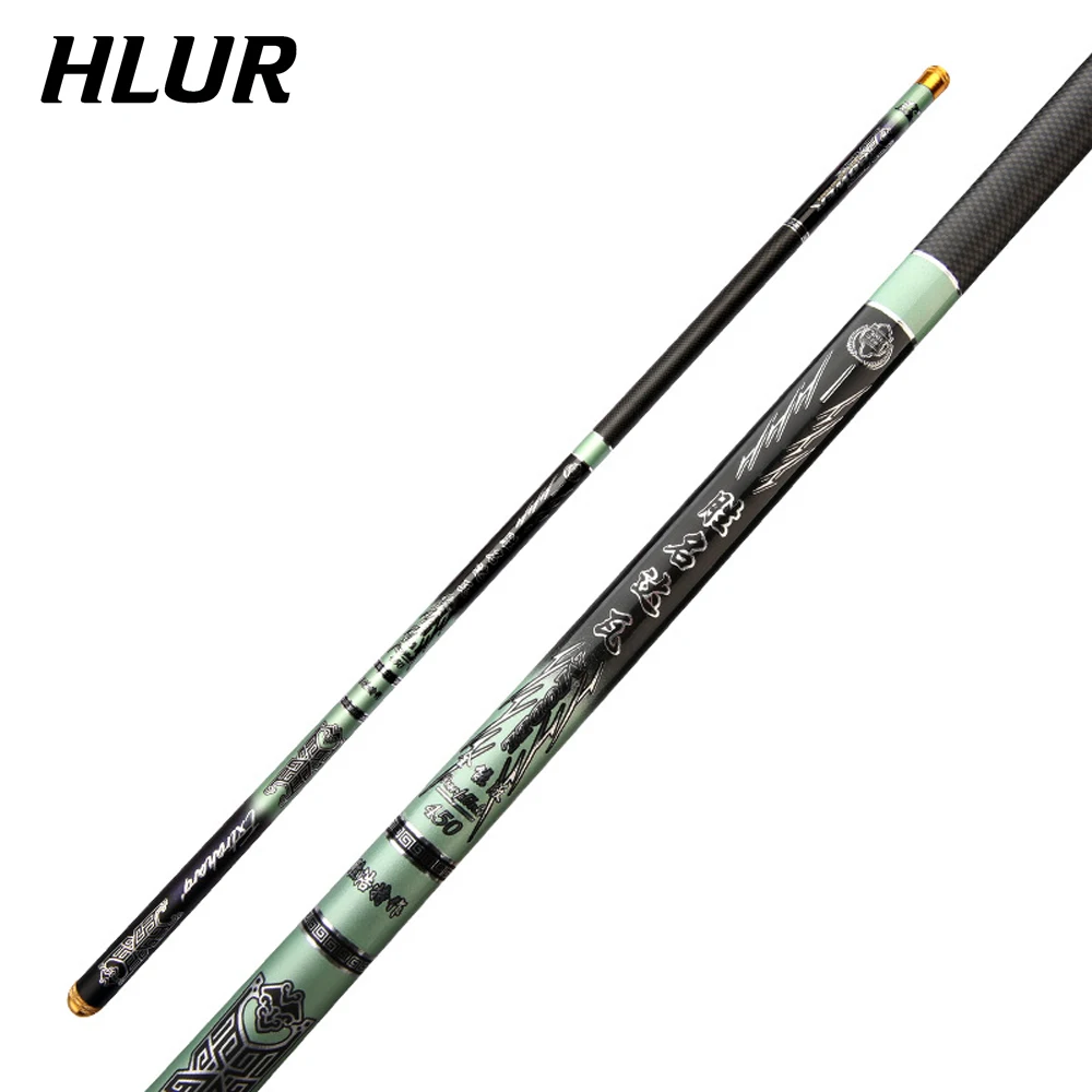 HLUR CARBON Telescopic Fishing Rod 3.6m 4.5m 5.4m 6.3m 7.2m Ultralight Portable Pole For Stream Pond Fishing