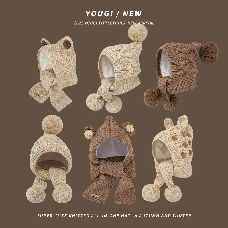 Gorro con solapa para niños, gorro de punto con protección para los oídos y forro polar cálido para invierno, gorro térmico suave para niños y niñas