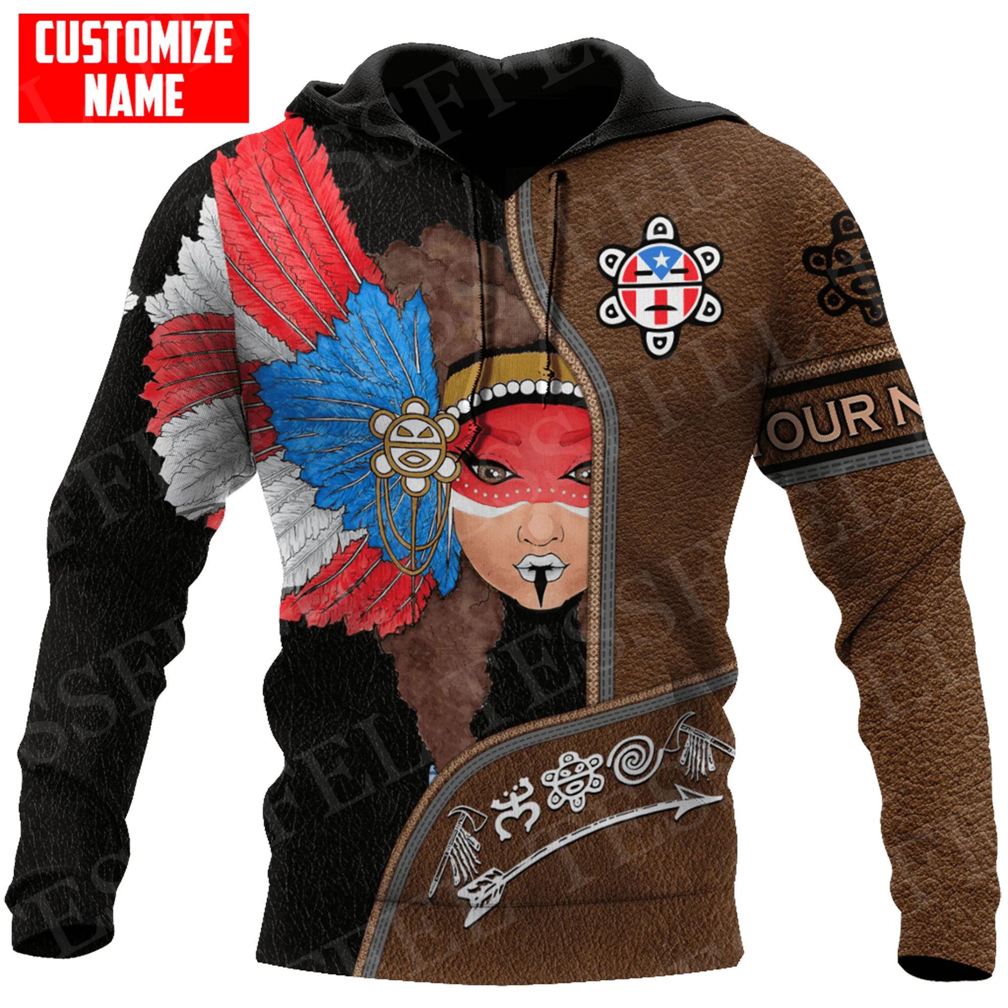 

Custom Name Puerto Rico Boricua Borikén Tattoo Retro Tracksuit Vintage 3DPrint Harajuku Casual Funny Pullover Jacket Hoodies X6