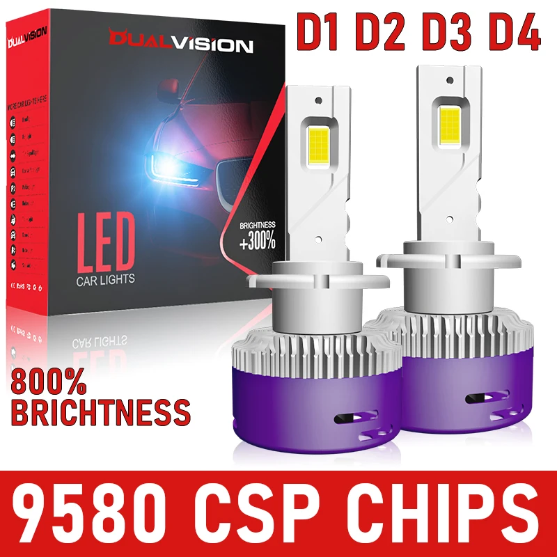 

D Series D2S LED Headlights HID D1S D2S D3S D4S D8S D1R D2R D3R D4R 1:1 Turbo Xenon Lamps Two-sided CSP Leds 6000K 12V Plug&Play
