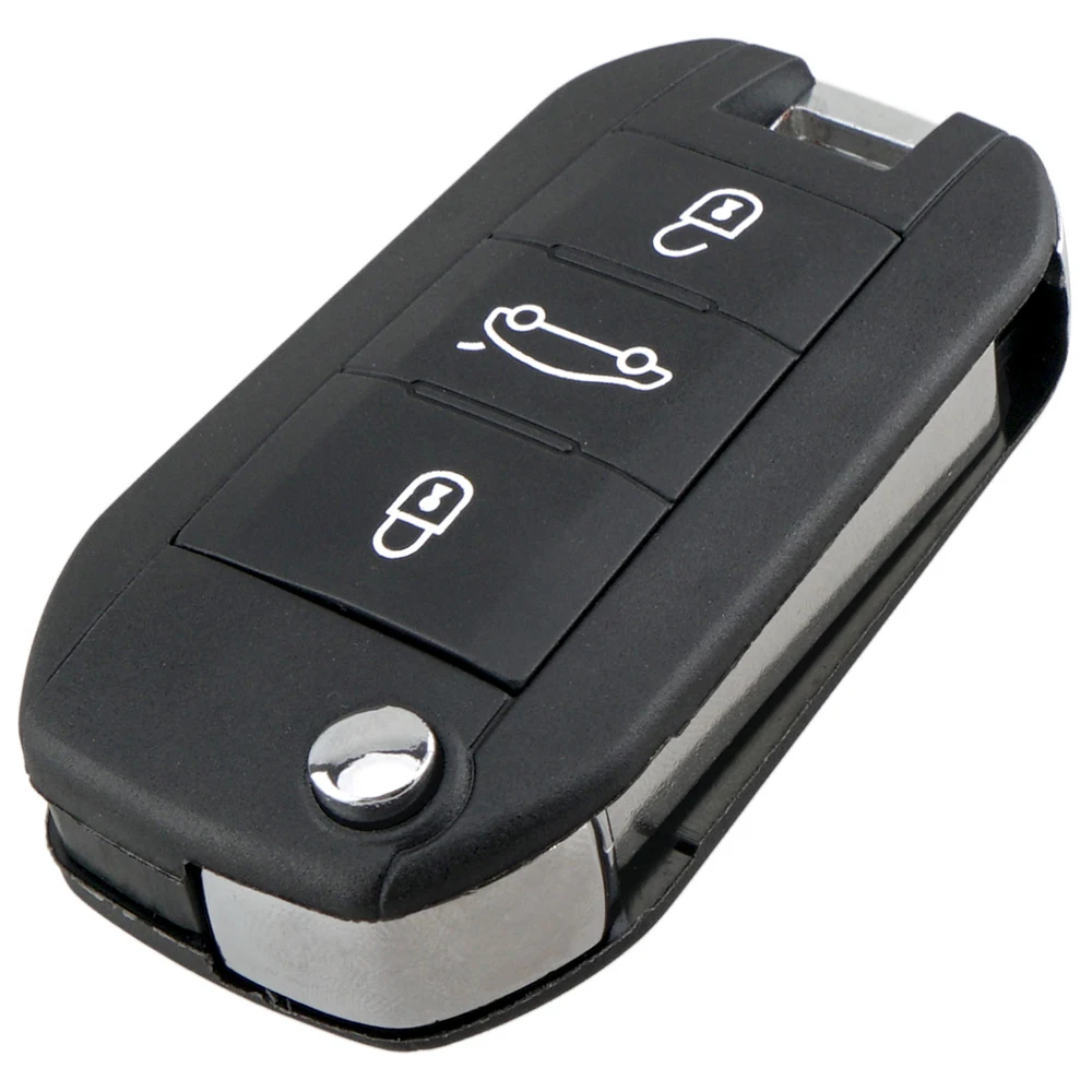 433MHz 3 Buttons Car Remote Key Shell Fob Fit for Peugeot 208 2008 301 308 5008 508 Key Fob Case Cover with 46 Chip HU83 Blade