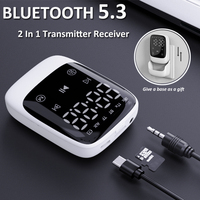 Bluetooth 5.3 Audio Transmitter Receiver 3.5mm AUX 2 RCA Stereo Music Wireless Adapter 2-in-1 Bluetooth Adapter With Base