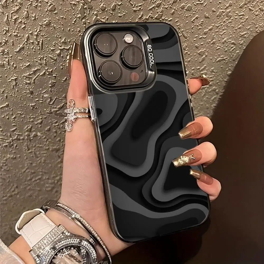 

Чехол для мобильного телефона с крутым дизайном текстуры, чехол для телефона с защитой от отпечатков пальцев для iPhone 16, 15, 14, 13, 12, 11 Pro/Max/Plus, противоударный задний чехол