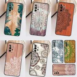 Mandala Wood Floral Case For Samsung Galaxy A14 A24 A34 A54 A51 A71 A13 A23 A33 A53 A73 A12 A22 A32 A52 Coque