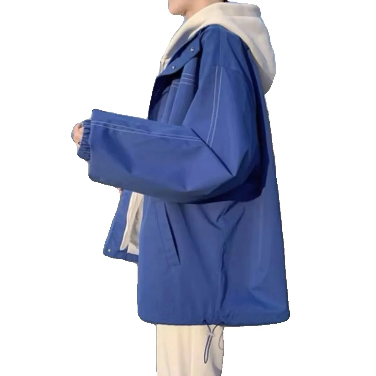 ルーズフィット メンズ Jaet 300 Pou 韓国風 スリーピース風 フード付き 多機能コート カジュアル 秋服 若者向け