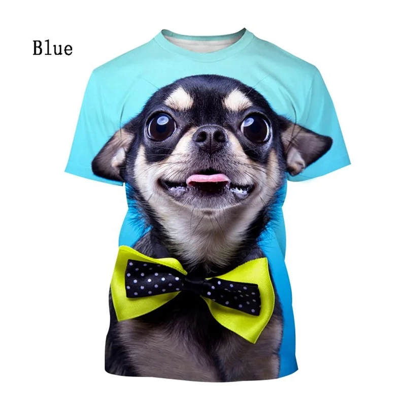 3d Printing Animal Dog Chihuahua Graphic T Shirts Men\'s And Women\'s Summer Casual Short-sleeved T-shirt Oversized Funny Tee Tops