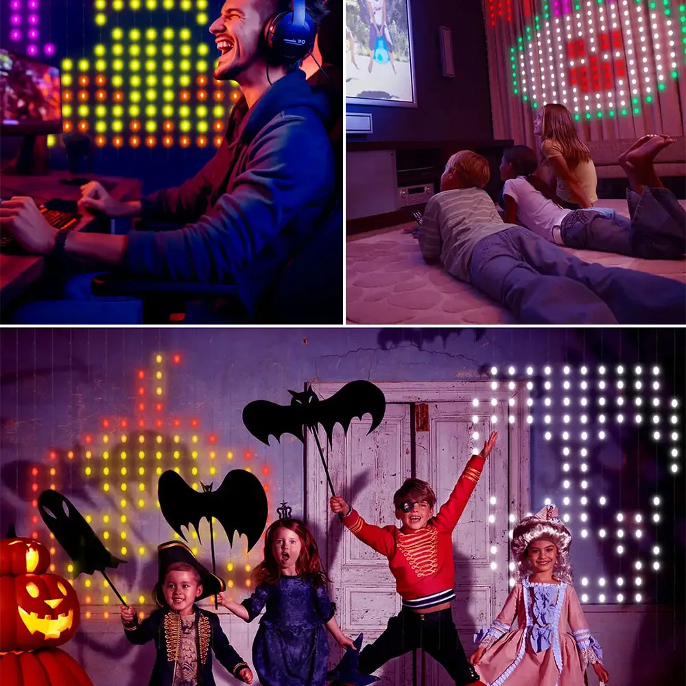 스마트 커튼 조명 & 스마트 크리스마스 트리 조명 WiFi 앱 제어 400LED DIY 음악 모드 IP65 방수 크리스마스 트리 장식