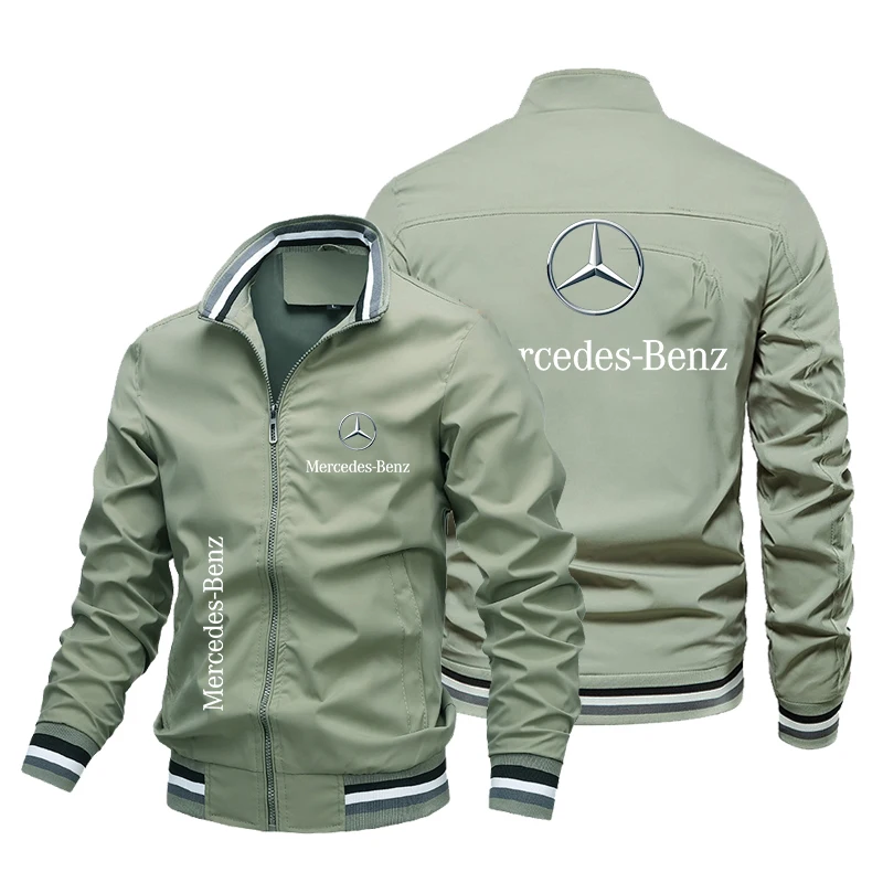 Motorcycle Racing Mercedes-Benz Logo Print Jacket Casual Sweatshirt Outdoor Sport Racing Jacket Custom Benz Apparel Men Clothing