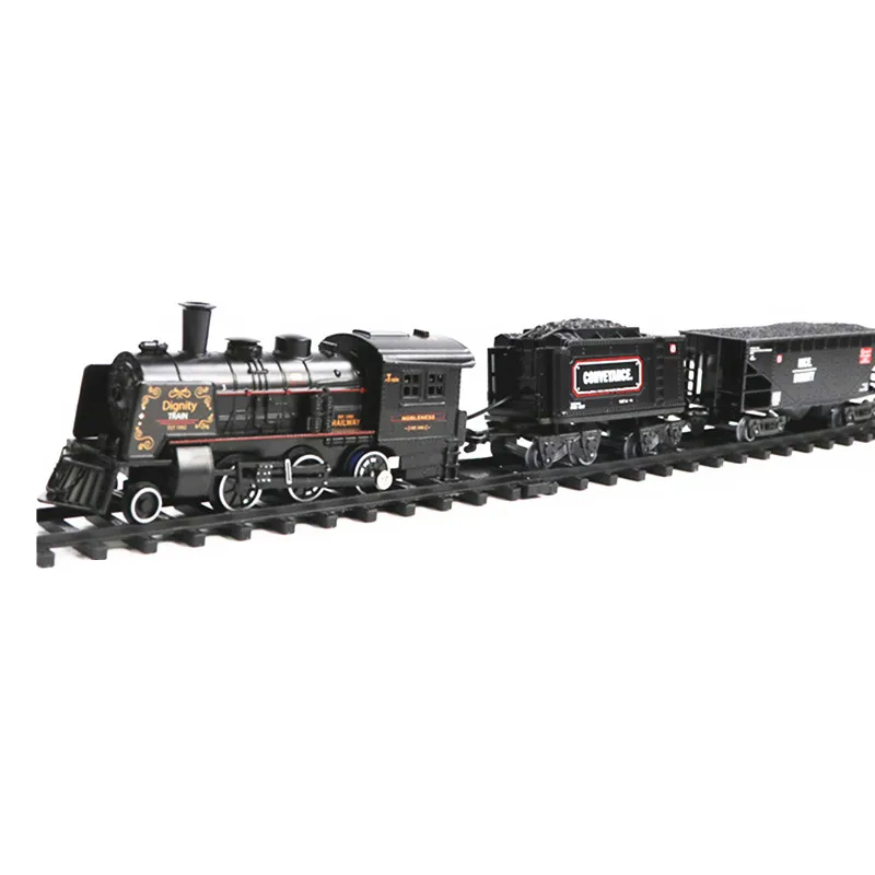 

Battery Operated Railway Classical Freight Train Water Steam Locomotive Playset with Smoke Simulation Model Electric Train Toys