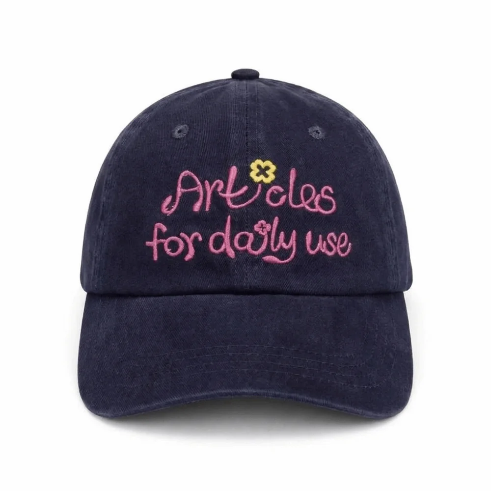 Fashion Embroidery Design Baseball Cap Soft Top Adjustable Distressed Denim Hat Concert Tour Cap Concert Wear
