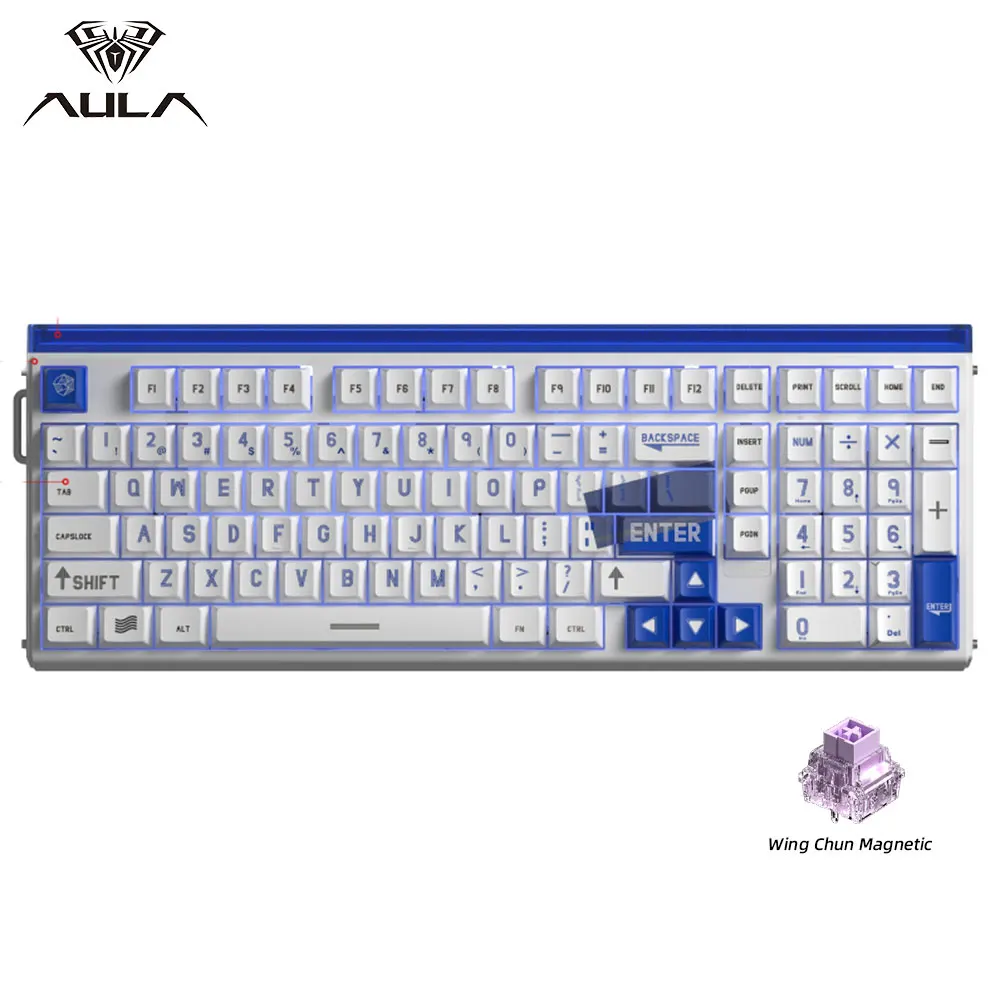 

AULA HERO99 98% Wired Gaming Keyboard Magnetic Switch Hall Effect Rapid Trigger 8K RGB Music Rhythm Keyboard For E-sports Gamer