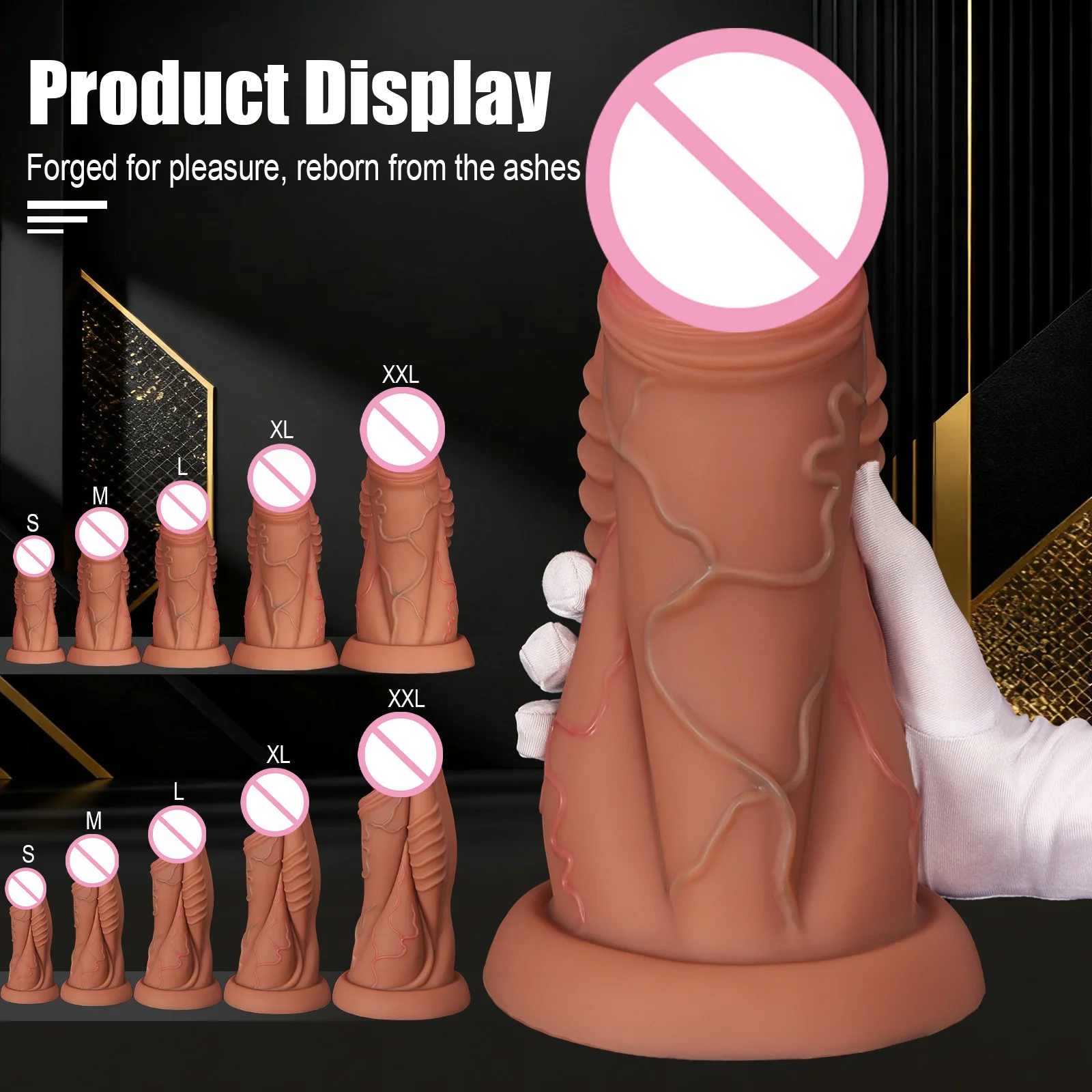 5 Sizes Layer Silicone Huge XXXL Dick Dildo Realistic Fake Penis Butt Plug Sex Toys for Men Women Vagina Anal Massage Butt Plug view 2