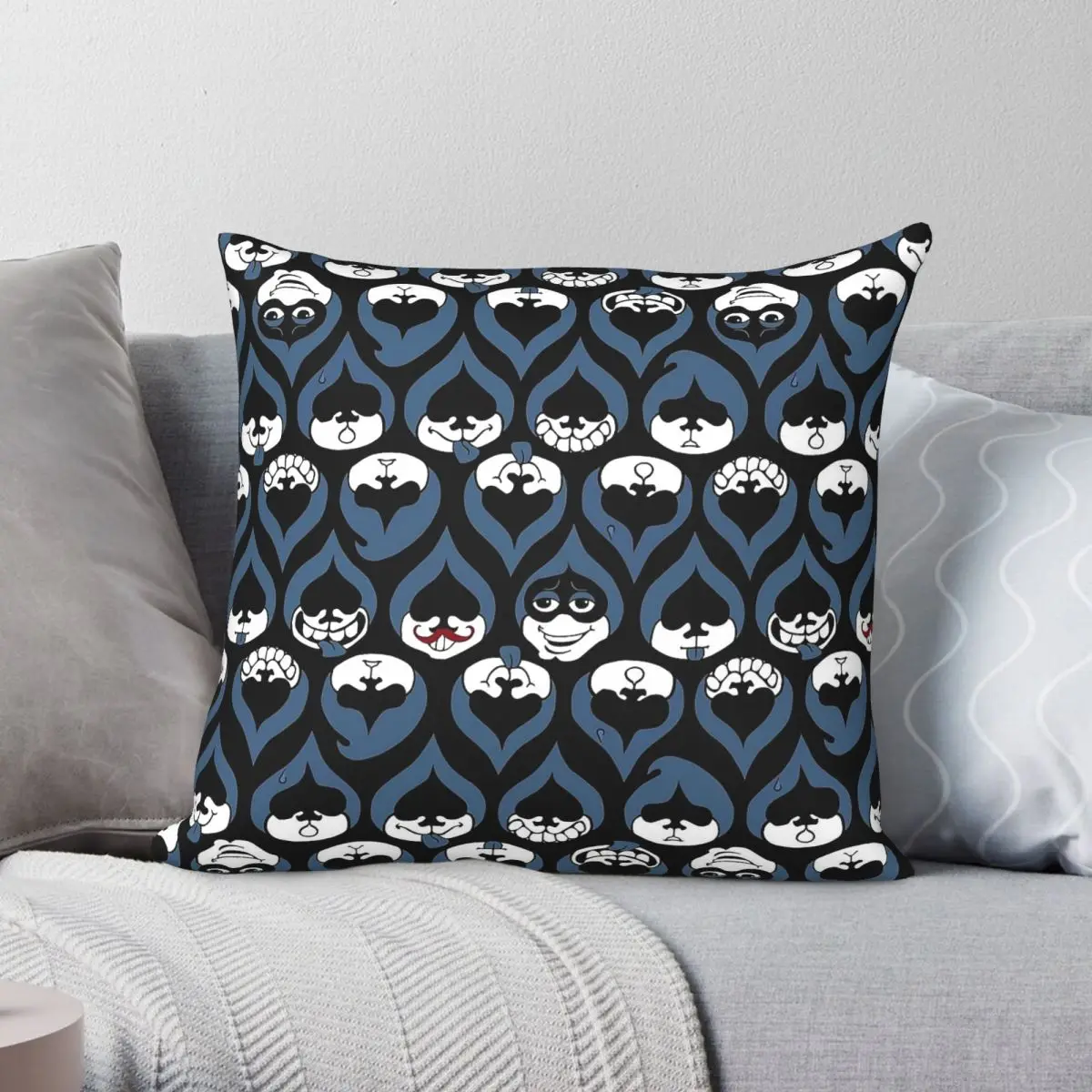 Deltarune Lancer Face Drop Square Pillowcase Polyester Linen Velvet Pattern Zip Decorative Sofa Cushion Cover