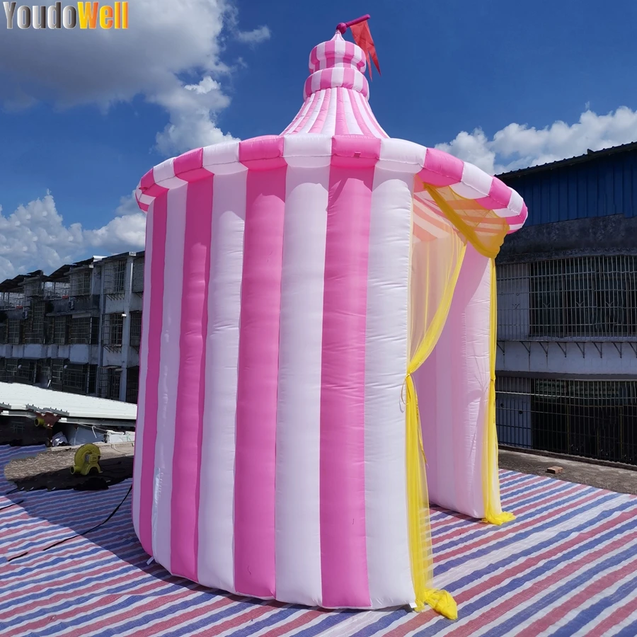 Grote Evenement Decoratie Opblaasbare Circus Roze Prinses Tent Voor Binnen En Buiten Tentoonstelling Decoratie